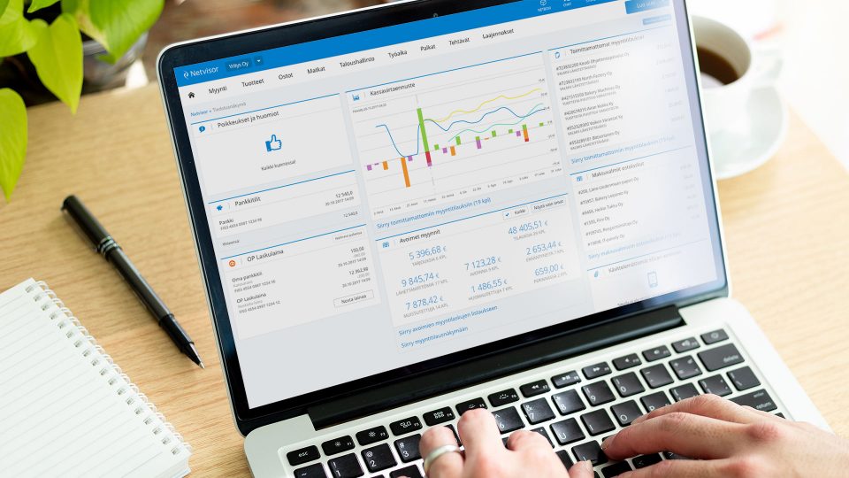Netvisorin kassavirtaennusteen avulla pystyt ennustamaan lähitulevaisuuden tulot ja menot.