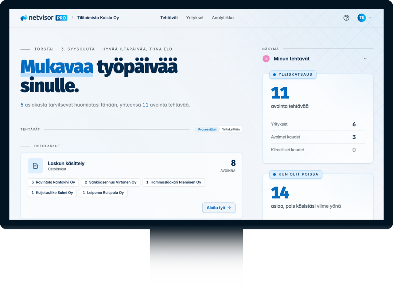 Netvisor Pro tehtävät mockup